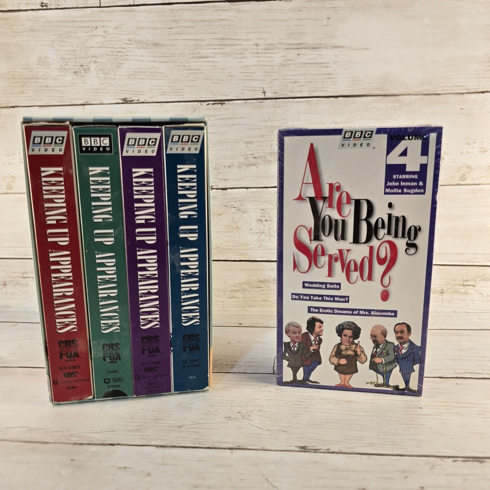 BBC Comedy VHS Lot Keeping Up Appearances 4 Tape Set Are You Being Served Vol 4